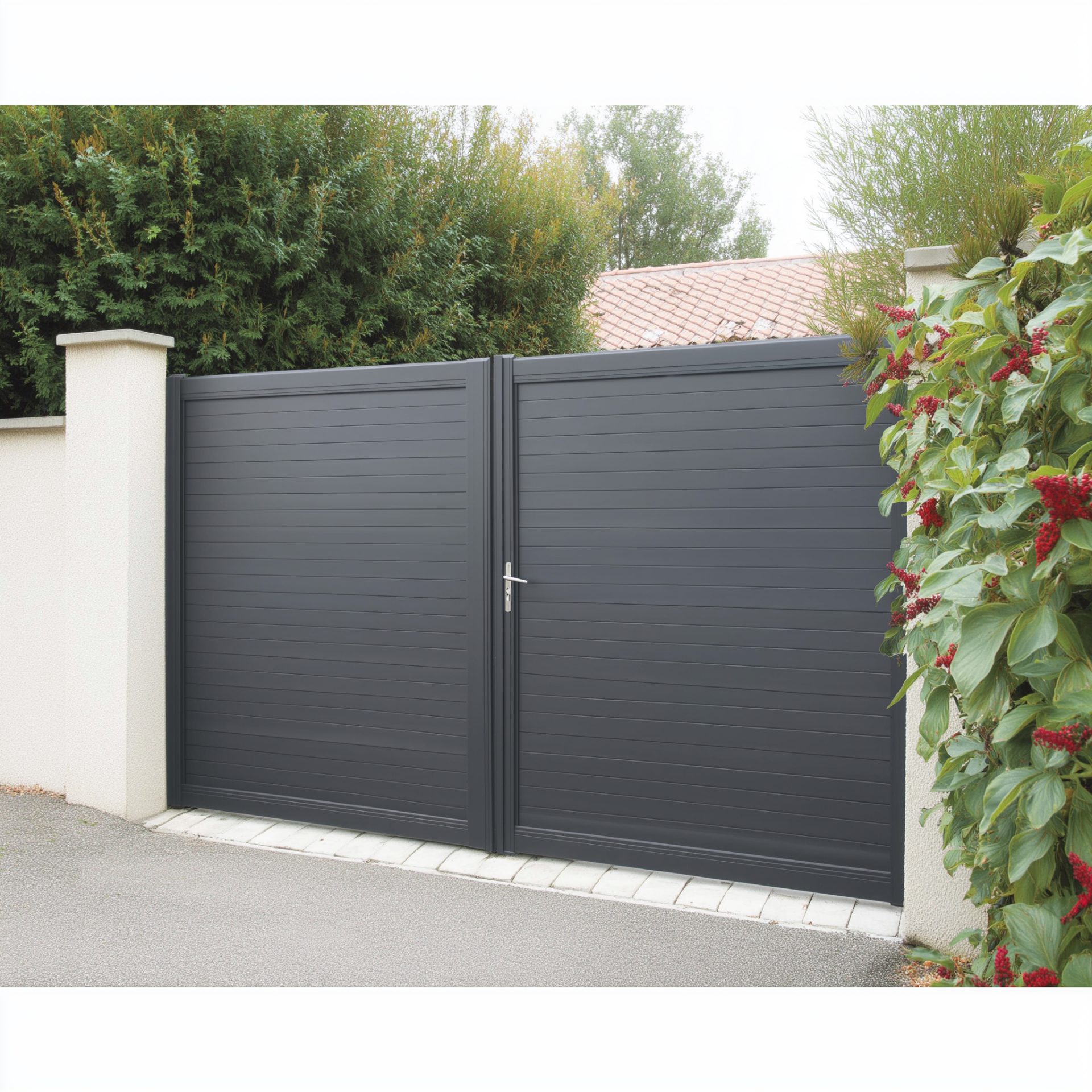 Portail aluminium design contemporain sur mesure